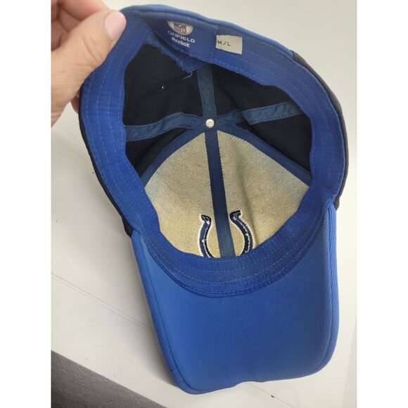 Indianapolis Colts Reebok NFL Equipment Onfield Blue & Black Hat M/L Football - Picture 4 of 5